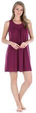 Load image into Gallery viewer, PajamaMania Women&#39;s Stretchy Knit Sleeveless Nightgown Beach Cover Up Sleep Dress Pajama
