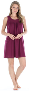 PajamaMania Women's Stretchy Knit Sleeveless Nightgown Beach Cover Up Sleep Dress Pajama