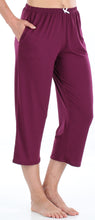 Load image into Gallery viewer, PajamaMania Women&#39;s Stretchy Knit Button Up Top and Capri Pajama Set
