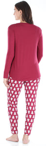 Sleepyheads Women’s Knit Long Sleeve Tunic Top and Leggings Pajama Set
