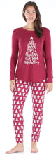 Load image into Gallery viewer, Sleepyheads Women’s Knit Long Sleeve Tunic Top and Leggings Pajama Set
