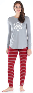 Sleepyheads Women’s Knit Long Sleeve Tunic Top and Leggings Pajama Set