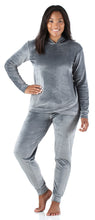 Load image into Gallery viewer, Sleepyheads Women’s Velvet Velour Hooded Loungewear Pajama Set
