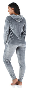 Sleepyheads Women’s Velvet Velour Hooded Loungewear Pajama Set