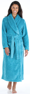 Sleepyheads Women’s Plush Fleece Robe Jacquard Long Sleeve Bathrobe