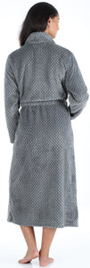 Sleepyheads Women’s Plush Fleece Robe Jacquard Long Sleeve Bathrobe