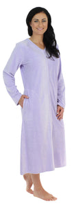 Sleepyheads Women's Long Sleeve Zip Front Long Robe Housecoat