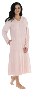 Sleepyheads Women's Long Sleeve Zip Front Long Robe Housecoat