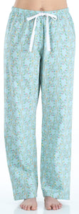 Sleepyheads Women's Poplin Cotton Short Sleeve Button Up Top and Pants Pajama Set
