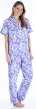 Load image into Gallery viewer, Sleepyheads Women&#39;s Poplin Cotton Short Sleeve Button Up Top and Pants Pajama Set
