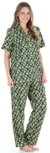 Load image into Gallery viewer, Sleepyheads Women&#39;s Poplin Cotton Short Sleeve Button Up Top and Pants Pajama Set

