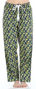 Sleepyheads Women's Poplin Cotton Short Sleeve Button Up Top and Pants Pajama Set