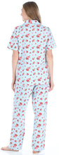 Load image into Gallery viewer, Sleepyheads Women&#39;s Poplin Cotton Short Sleeve Button Up Top and Pants Pajama Set
