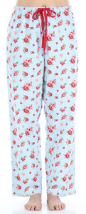 Sleepyheads Women's Poplin Cotton Short Sleeve Button Up Top and Pants Pajama Set
