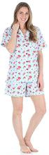 Load image into Gallery viewer, Sleepyheads Women&#39;s Sleepwear Cotton Short Sleeve Button-Up Top and Shorts Pajama Set
