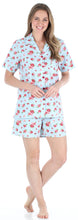 Load image into Gallery viewer, Sleepyheads Women&#39;s Sleepwear Cotton Short Sleeve Button-Up Top and Shorts Pajama Set
