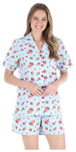 Load image into Gallery viewer, Sleepyheads Women&#39;s Sleepwear Cotton Short Sleeve Button-Up Top and Shorts Pajama Set
