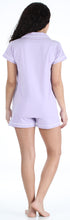 Load image into Gallery viewer, Sleepyheads Women&#39;s Stretchy Jersey Short Sleeve Button Up Top and Shorts Pajama Set
