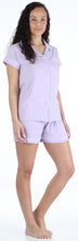 Load image into Gallery viewer, Sleepyheads Women&#39;s Stretchy Jersey Short Sleeve Button Up Top and Shorts Pajama Set
