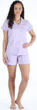 Load image into Gallery viewer, Sleepyheads Women&#39;s Stretchy Jersey Short Sleeve Button Up Top and Shorts Pajama Set
