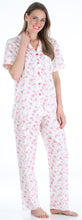 Load image into Gallery viewer, Sleepyheads Women&#39;s Poplin Cotton Short Sleeve Button Up Top and Pants Pajama Set
