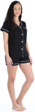 Load image into Gallery viewer, Sleepyheads Women&#39;s Stretchy Jersey Short Sleeve Button Up Top and Shorts Pajama Set
