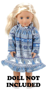 SleepytimePjs Christmas Flannel Nightgowns for 18" Dolls
